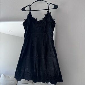 Black silk little black dress